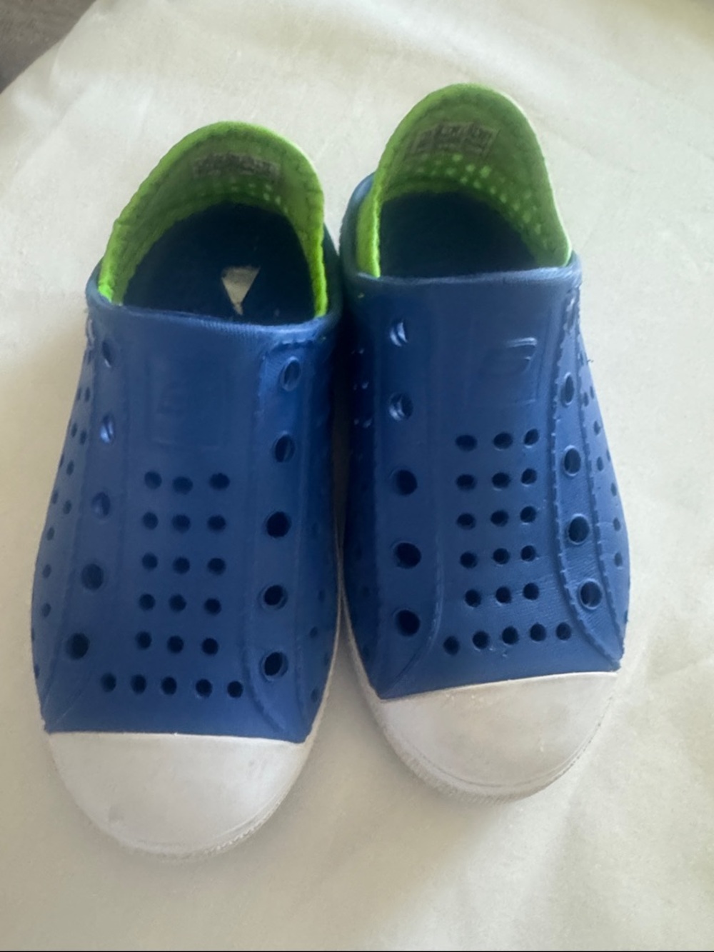 Skechers Foamies Guzman Blue Lime Slip-On Sneakers Toddler Size 10